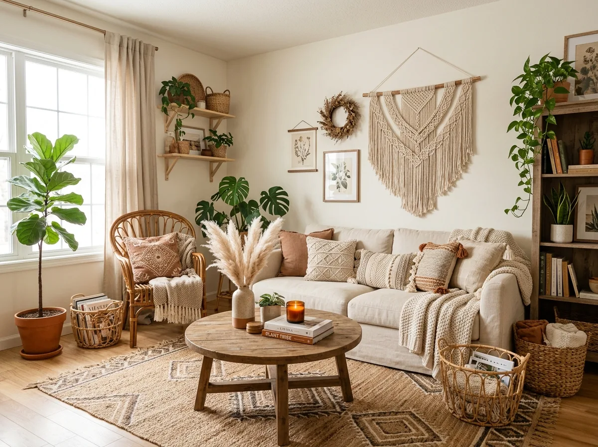 Boho Living Room Essentials Setup
